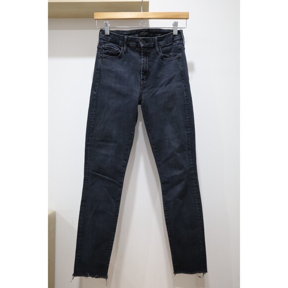 MOTHER Denim - MOTHER Denim Womens Size 25 High Waisted Looker Ankle Fray Black bird Stretch